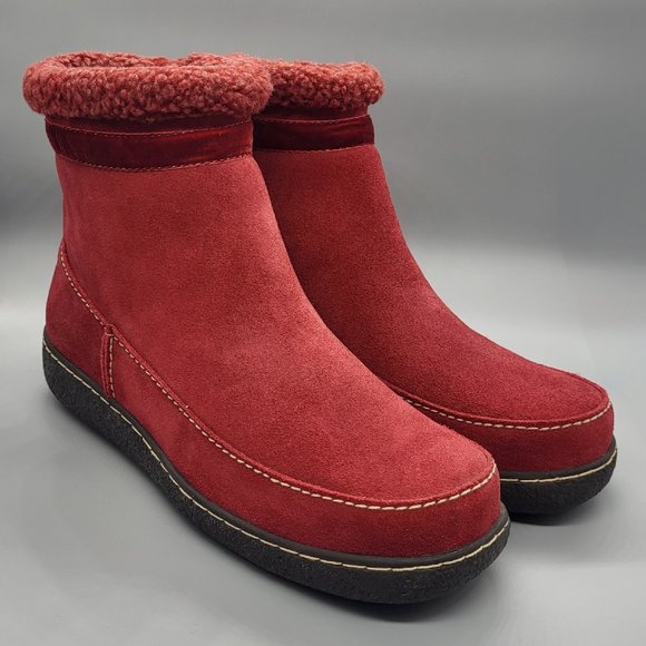 Land's End Suede Faux Fur Lined Booties - Picture 1 of 15